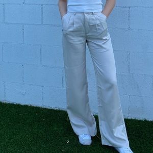 Abercrombie cream high waisted trousers